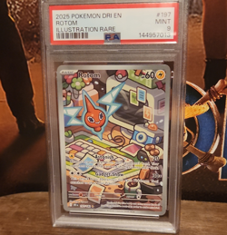 Pokemon Rotom 197/182 Sv10: Destined Rivals Illustration Rare Holo PSA 9 2025 EN - Image 1