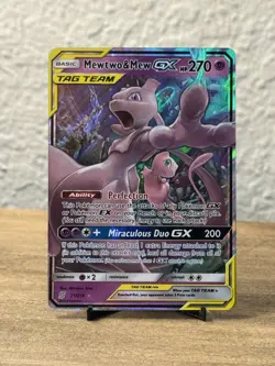Pokemon Mewtwo & Mew GX 71/236 SM-Unified Minds Ultra Rare Holo TAG TEAM - Image 1