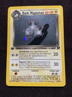 Pokemon TCG Team Rocket Set Dark Magneton 11/82 1st Edition Rare Holo Foil - Image 1
