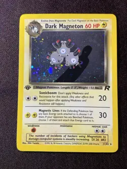 Pokemon TCG Team Rocket Set Dark Magneton 11/82 1st Edition Rare Holo Foil - Image 2