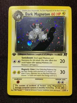 Pokemon TCG Team Rocket Set Dark Magneton 11/82 1st Edition Rare Holo Foil - Image 3