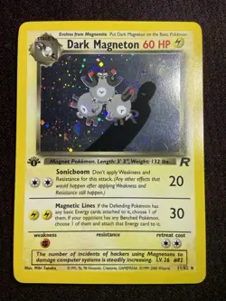 Pokemon TCG Team Rocket Set Dark Magneton 11/82 1st Edition Rare Holo Foil - Image 4