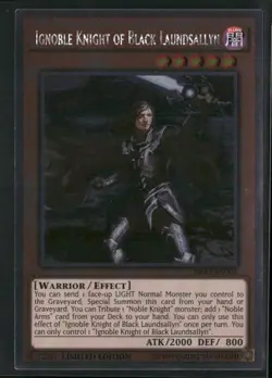 Ignoble Knight of Black Laundsallyn NKRT-EN005 Limited Yu-Gi-Oh! Platinum Rare - Image 1