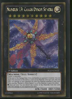 Number C9: Chaos Dyson Sphere PGLD-EN022 1st Edition - Yu-Gi-Oh Gold Secret Rare - Image 1