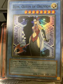 YuGiOh Ruin, Queen of Oblivion Super Rare 1st Edition SOI-EN034 - Image 2