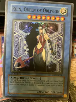 YuGiOh Ruin, Queen of Oblivion Super Rare 1st Edition SOI-EN034 - Image 3