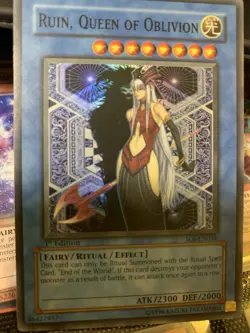 YuGiOh Ruin, Queen of Oblivion Super Rare 1st Edition SOI-EN034 - Image 4