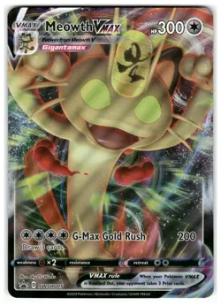 Meowth VMAX SWSH005 JUMBO CARD Holo Promo Sword & Shield Promo Pokemon LP - Image 1
