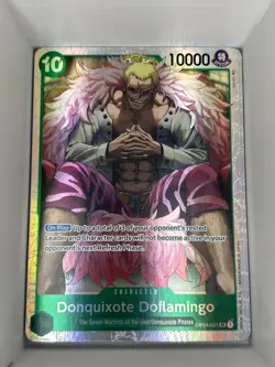 OP04-031 Donquixote Doflamingo English SR One Piece TCG Card Game - Image 1
