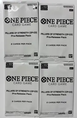 4 Pack Lot of One Piece Card Game Pillars of Strength OP-03 Pre-Release Pack - Image 1