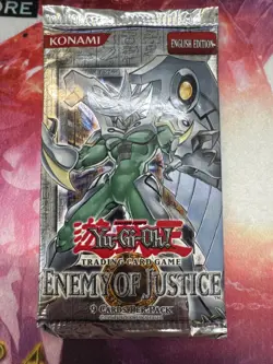 Yugioh Enemy of Justice 9-Card Sealed Booster Pack X1 - Image 1