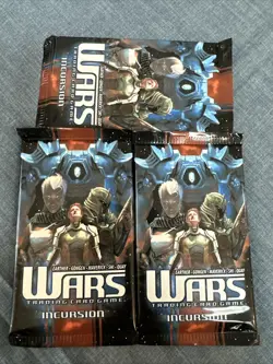 (3 Sealed Packs) WARS TRADING CARD GAME INCURSION 15 CARD BOOSTER PACK LOT - Image 1
