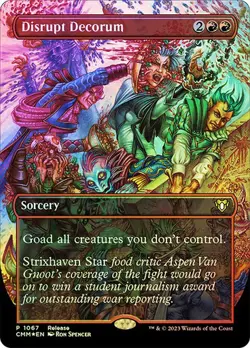 MTG DISRUPT DECORUM BORDERLESS FOIL Commander Masters NM Near Mint - Image 1