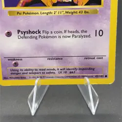 Pokemon Card - Base 43/102 - ABRA (common) **Shadowless** - Image 3