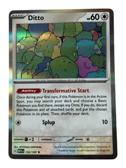 Ditto 132/165 Rare 151 Pokemon Holo Near Mint - Image 1