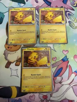 Pikachu 051/162 2026 Pokemon Day 30th Anniversary Promo Lot Of 3 - Image 1