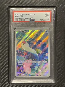 2023 PSA 9 Wiglett #206 Illustration Rare Pokemon TCG Scarlet & Violet Base Set - Image 1