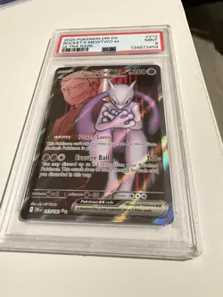 Pokemon TCG Team Rockets Mewtwo EX Ultra Rare 213/182 PSA 9 Mint - Image 1