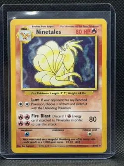 Pokemon TCG Ninetales Holo Rare Base Set 012/102 1999 80 HP Stage 1 English - Image 1