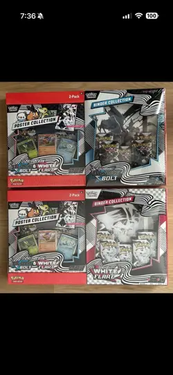 Pokemon Black Bolt and White Flare Binder + Poster Collection Sam's Club Bundles - Image 1
