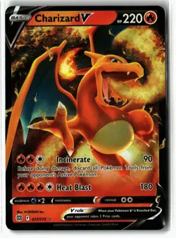 Charizard V ⭐ 017/172 Holo V Rare Brilliant Stars 2022 Pokemon NM - Image 1
