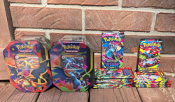 NEW-Pokemon Mega Evolution Charizard ex X + Y Tins & Phantasmal/Mega Boosters - Image 1