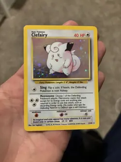 Pokemon Clefairy Base Set 5/102 Holo Rare 40 HP Wizards of the Coast 1999 - Image 2