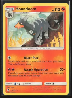 Houndoom 46/214 Rare Lost Thunder Pokemon Lightly Played - Image 1