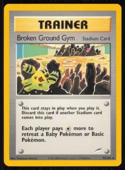 Broken Ground Gym 92/105 Rare Neo Destiny Pokemon Unlimited Lightly Played - Image 1