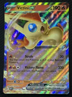Pokemon Victini ex 033/197 SV03 Obsidian Flames Double Rare Holo Full Art 190HP - Image 1