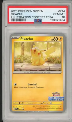 2025 Pokemon SVP Pikachu Illustration Contest 2024 #214 PSA 10 - Image 1
