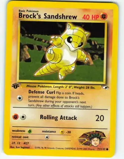 Brock's Sandshrew - 1st Edition - 71/132 Gym Heroes - Pokemon TCG - 2000 - Image 1