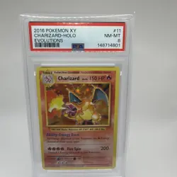 2016 Pokemon XY Charizard Holo Evolutions PSA 8 - Image 1