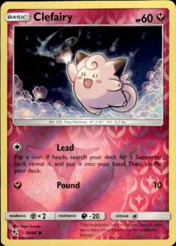 Pokemon Reverse Holo Clefairy (38) Hidden Fates 38/68 LP - Image 1