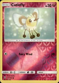 Pokemon Reverse Holo Cutiefly SM - Burning Shadows 95/147 LP - Image 1