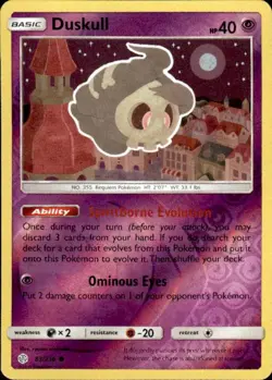 Pokemon Reverse Holo Duskull SM - Cosmic Eclipse 83/236 LP - Image 1