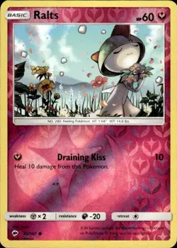 Pokemon Reverse Holo Ralts SM - Burning Shadows 91/147 LP - Image 1