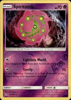 Pokemon Reverse Holo Spiritomb SM - Ultra Prism 53/156 LP - Image 1
