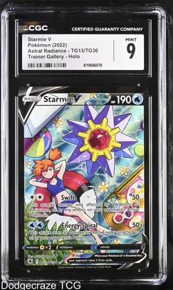 2022 Pokemon Astral Radiance Starmie V Trainer Gallery Holo TG13/TG30 CGC 9 Mint - Image 1