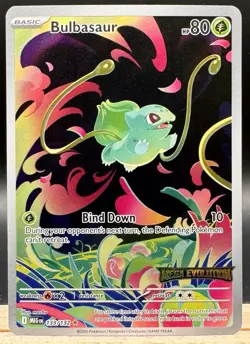 Bulbasaur 133/132 Illustration Rare Box Topper Stamped MEG Pokemon TCG NM - Image 1