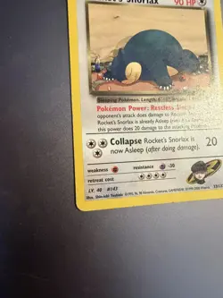 Pokemon TCG - Rocket's Snorlax 33/132 Unlimited Rare - Gym Heroes - LP - Image 2