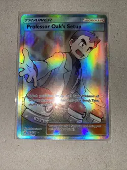 Pokemon TCG Professor Oak's Setup Sun & Moon - Cosmic Eclipse 233/236 Holo Full - Image 1