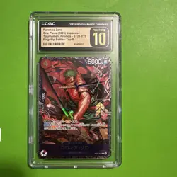 2025 ONE PIECE JP TOURNAMENT PROMOS FLAGSHIP BATTLE RORONOA ZORO CGC 10 PRISTINE - Image 1