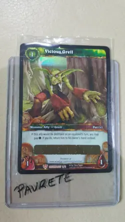WOW World of Warcraft TCG Unscratched Loot Card Vicious Grell - Image 1