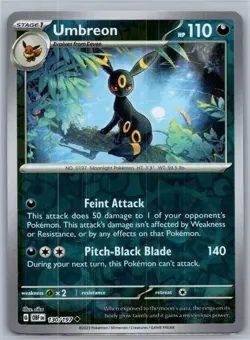 Umbreon - 130/197 - Non-Holo - Obsidian Flames - NM/M - Pokemon Card - Image 1