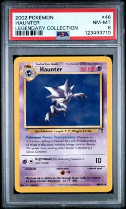 2002 Pokemon Legendary Collection #46 Haunter PSA 8 Card NM-M Free Ship NEW CERT - Image 1