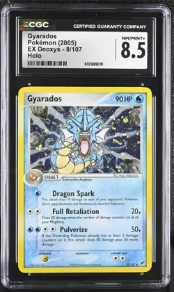 CGC 8.5 NM/MINT+ Gyarados 8/107 EX Deoxys Holo Pokemon Card - Image 1