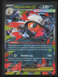 Mega Scrafty ex Double Rare ME: Ascended Heroes 135/217 NM Pokemon Card - Image 1
