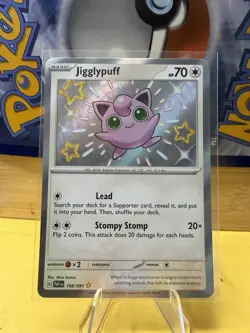 Pokemon TCG Paldean Fates Jigglypuff Card 198/091 Shiny Holo Rare - Image 1