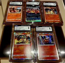 💥Pokemon Japanese CGC Graded 9 Mint! 5 Card/Slab Charizard Bundle! #3‼ - Image 2